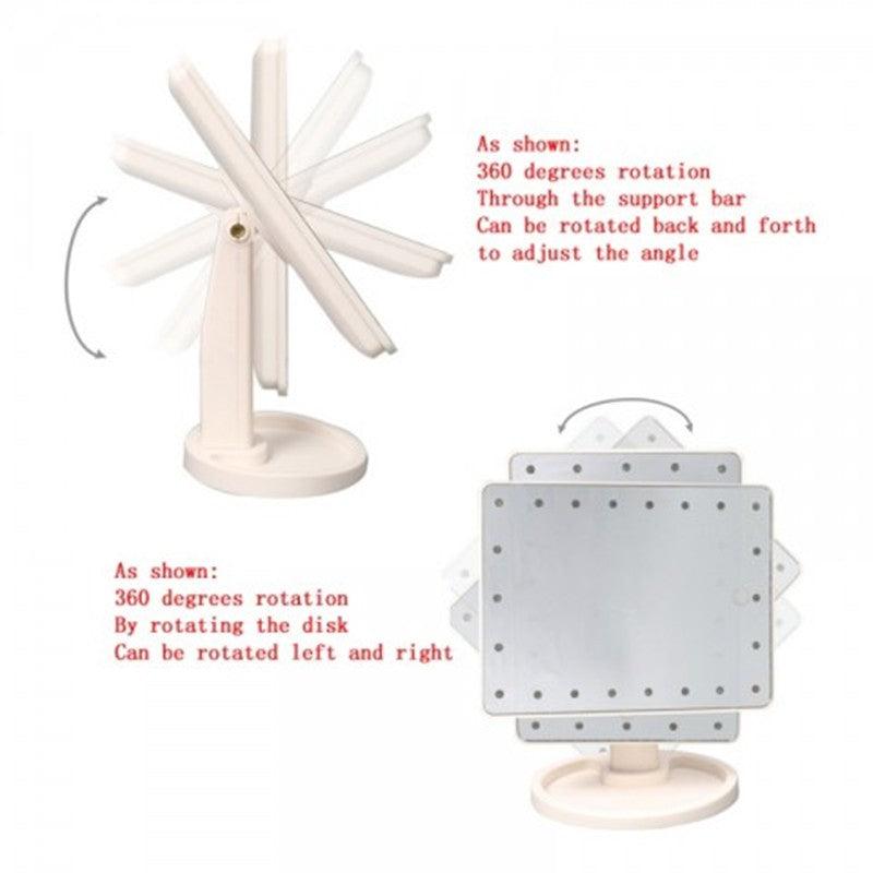 Portable 360 Degree Rotation Touch Induction Tabletop Cosmetic Mirror - Wizcoffer