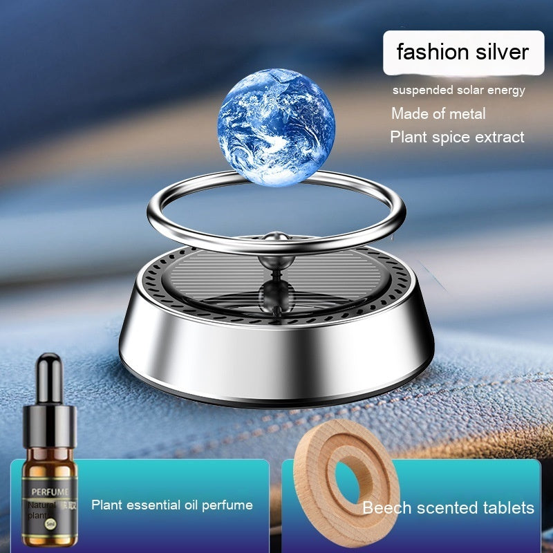 Solar Energy Rotating Car Aromatherapy Aluminum Alloy Car Interior Decoration Ornament - Wizcoffer