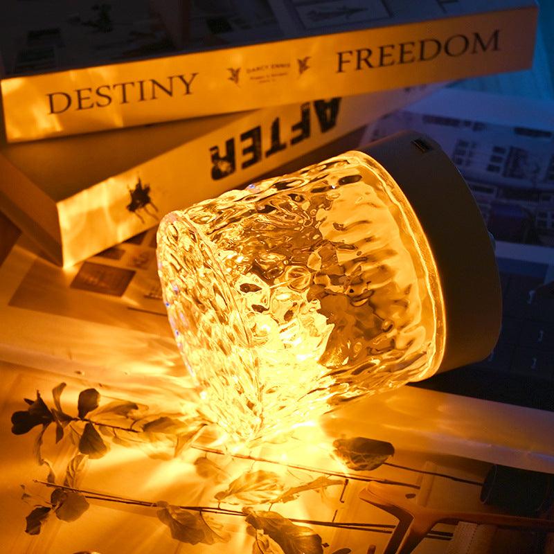 Water Ripple Rotating Projection Lamp Ambient Night Light - Wizcoffer