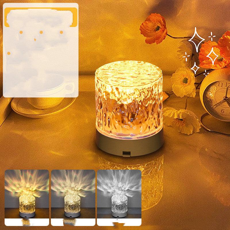 Water Ripple Rotating Projection Lamp Ambient Night Light - Wizcoffer