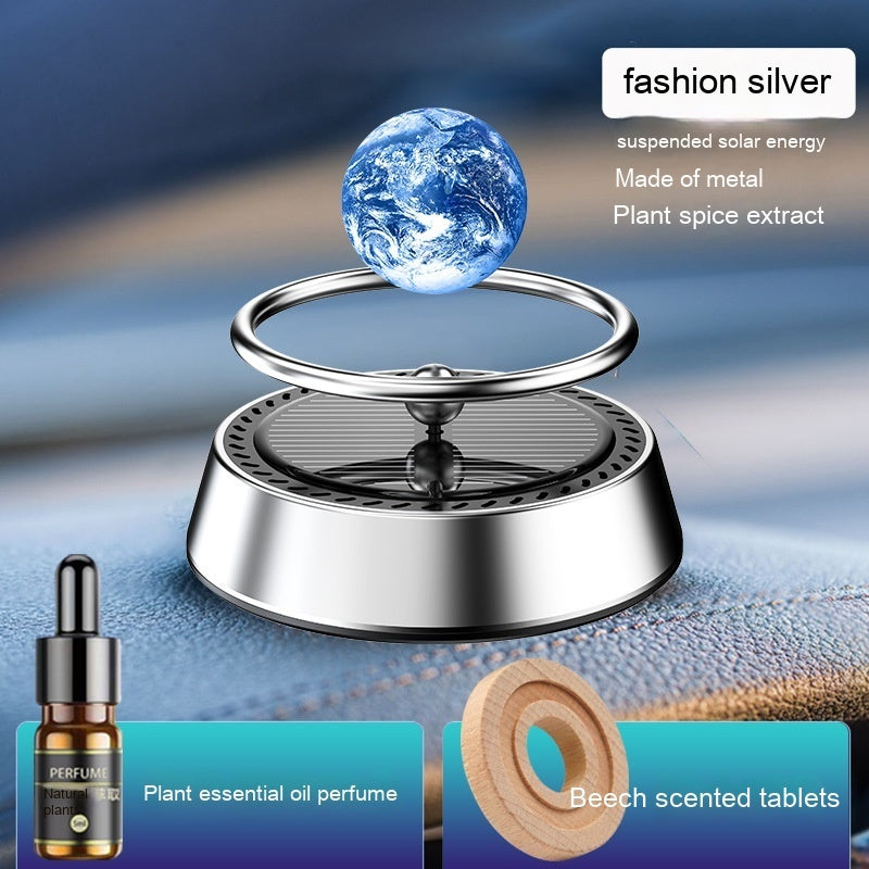 Solar Energy Rotating Car Aromatherapy Aluminum Alloy Car Interior Decoration Ornament - Wizcoffer