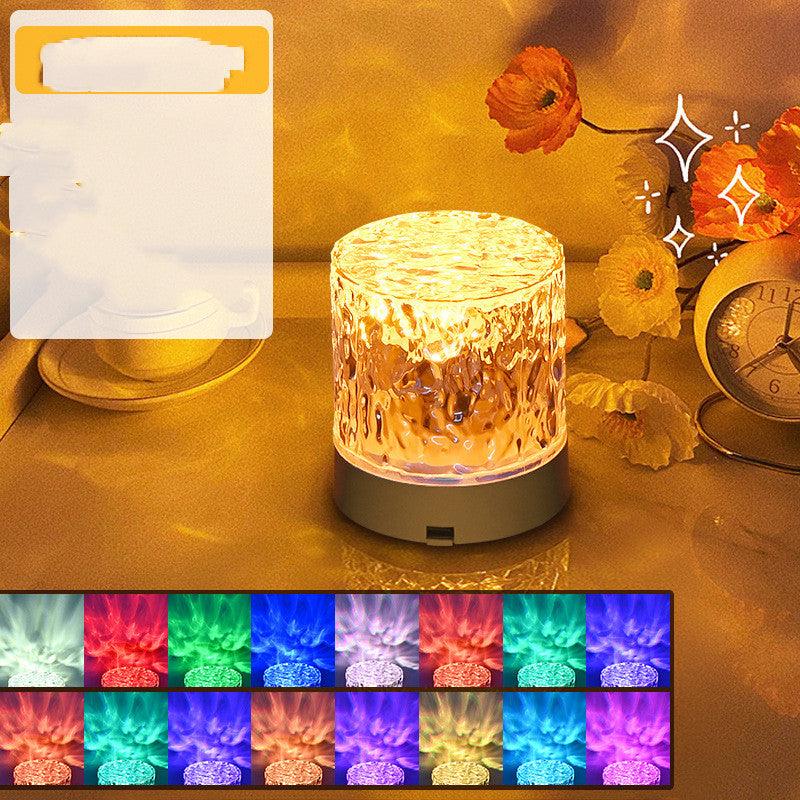 Water Ripple Rotating Projection Lamp Ambient Night Light - Wizcoffer